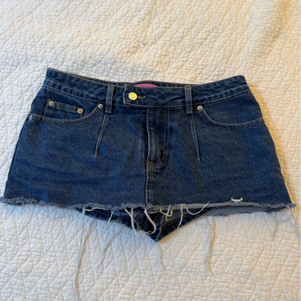 Edikted Clementine denim micro skort